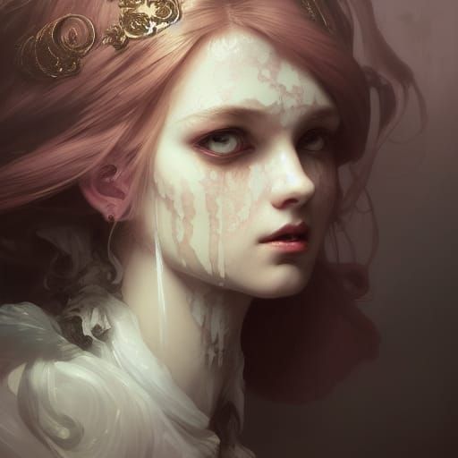 Gothic Princess Portrait in Hyperdetailed Style
