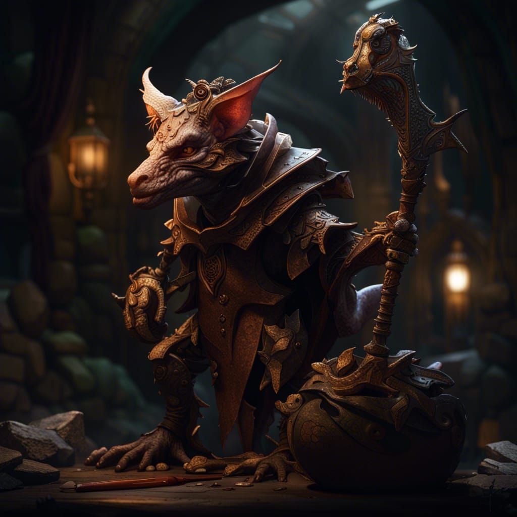 Detailed Kobold in Dark Fantasy Concept Art