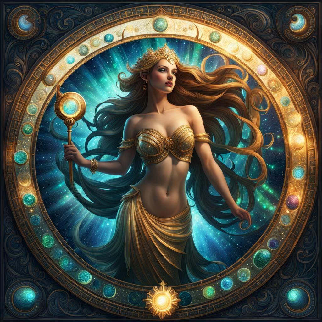 Aquarius Zodiac Sign in Underwater Aurora