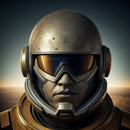 Gritty Space Commander Portrait in Epic Sci-Fi Style