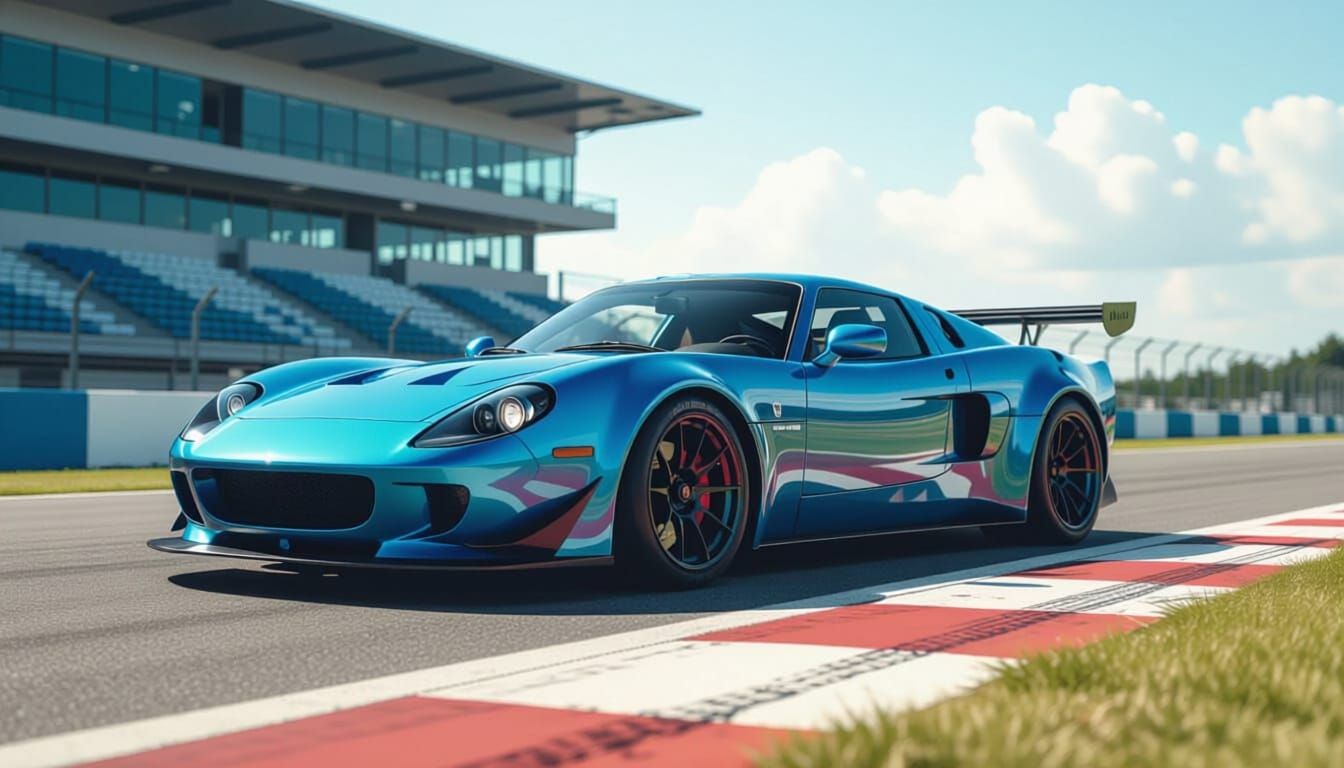 Retro-Modern Sports Car in Scottish Blue