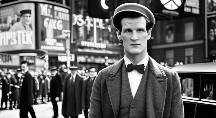 Doctor Who Posing in 1890s Times Square