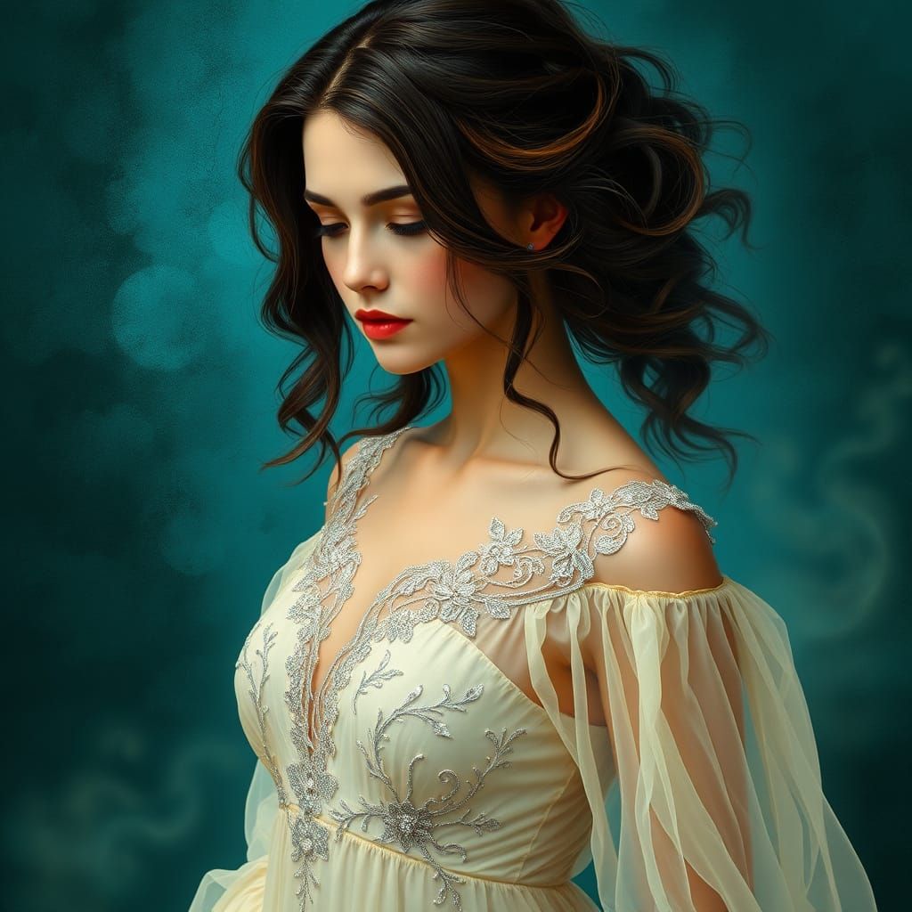 Mystical Woman in Dreamlike Elegance