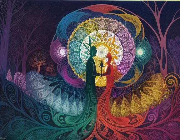 Fantasy Garden with Color Pencil Mandala