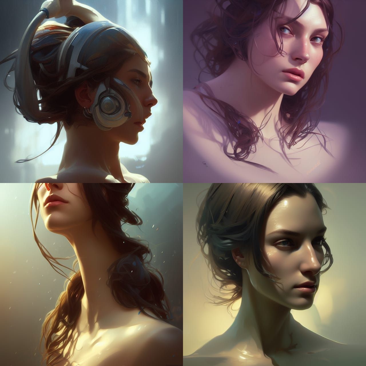 Neon Synthwave Portrait of Motorcyclist in Unreal Engine