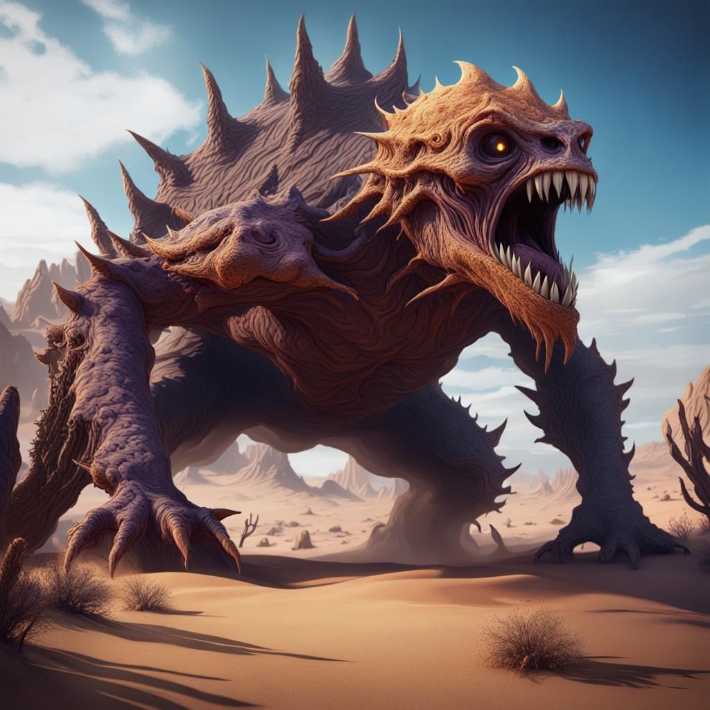 Detailed Desert Monster Fantasy Concept Art