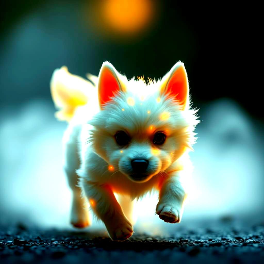 Epic Cute Chibi Dog Running Forward