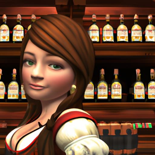 Medieval Bartender in Octoberfest Outfit