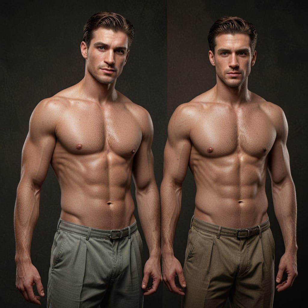 Striking Portrait of Twins in Contrasting Eras