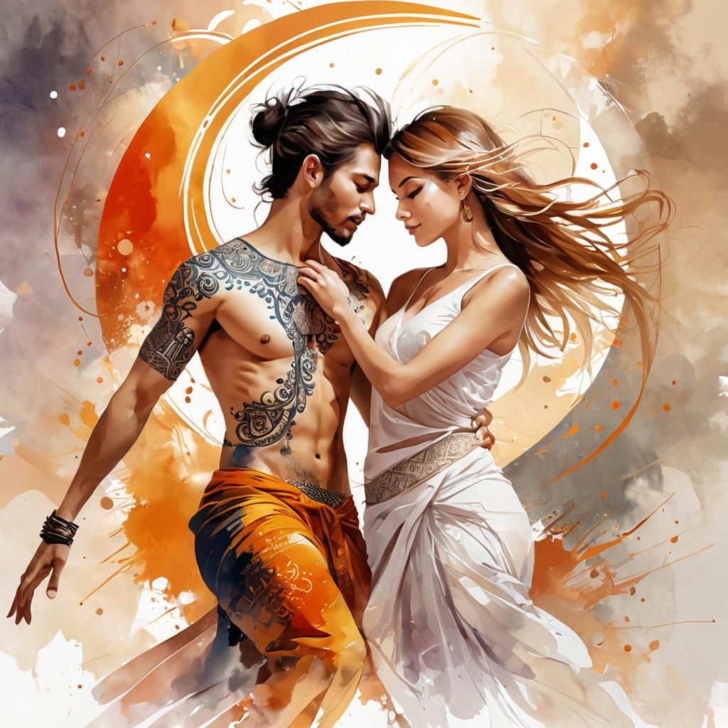 Vibrant Duet with Mehndi in Balanced Composition