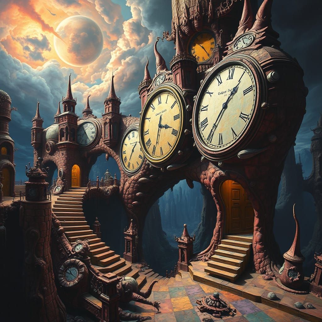 Dreamlike Scene in Surrealist Style