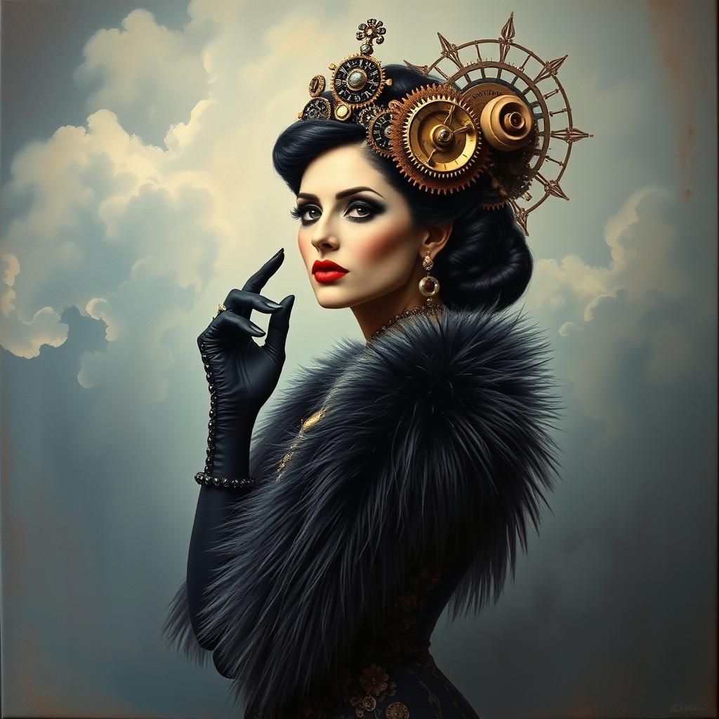 Surreal Art Deco Portrait of a Woman