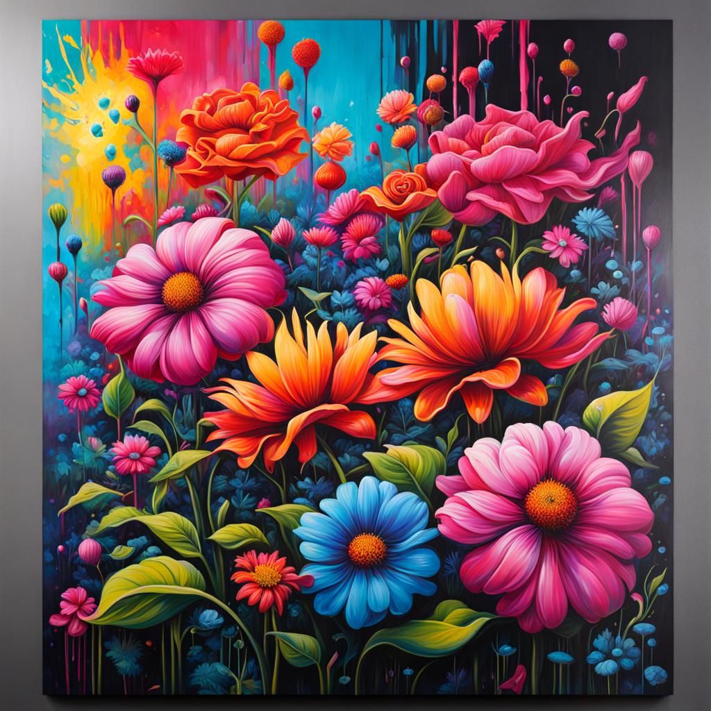 Colorful Graffiti Art of a Secret Flower Garden