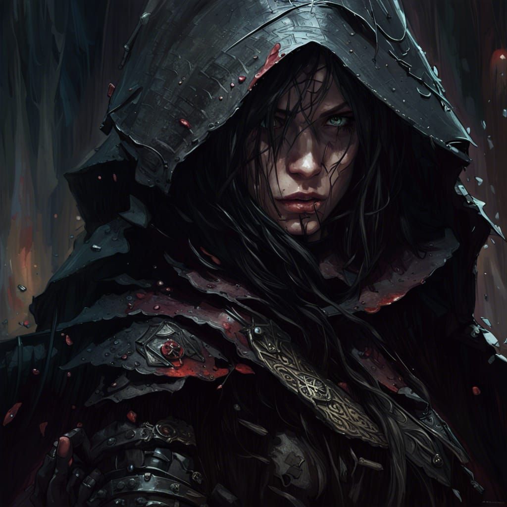 Fantasy Rogue Assassin in Splash Art Style