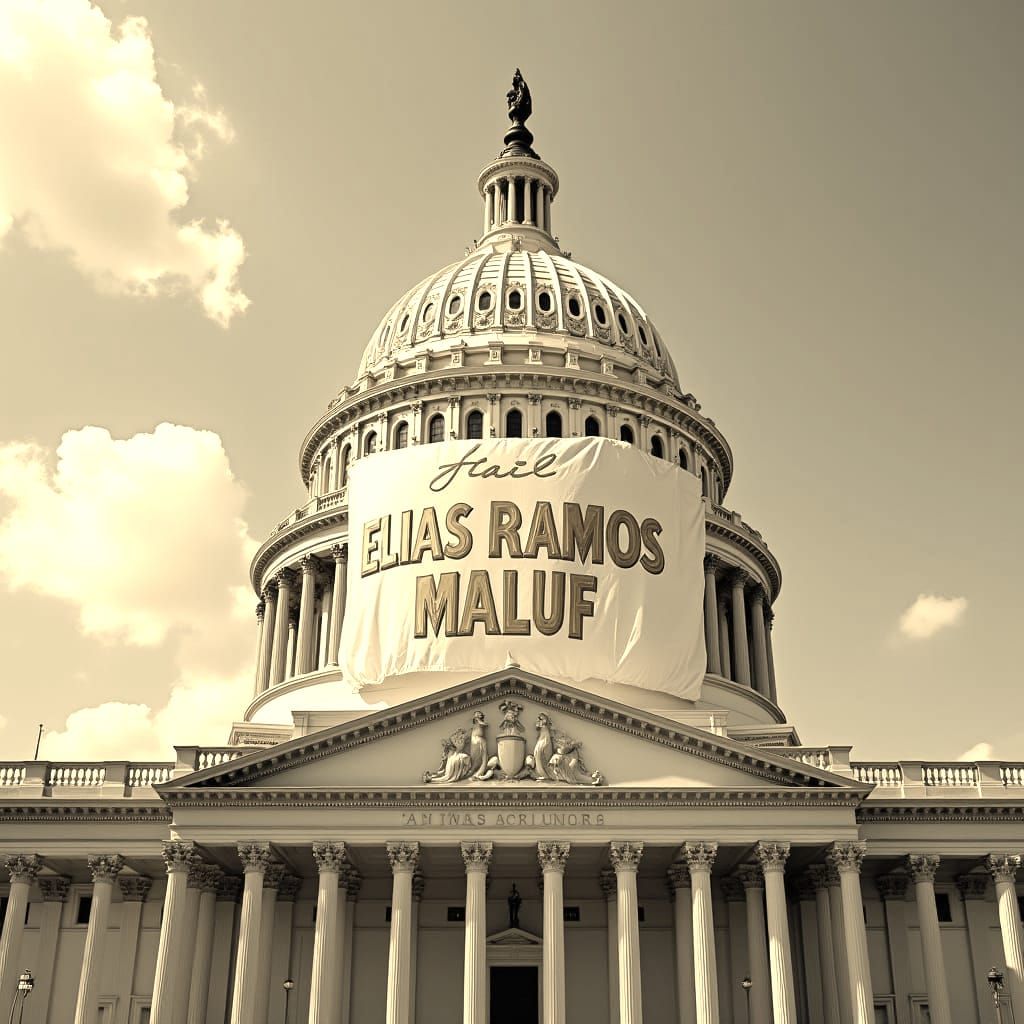 Banner in Front of Capitol Building