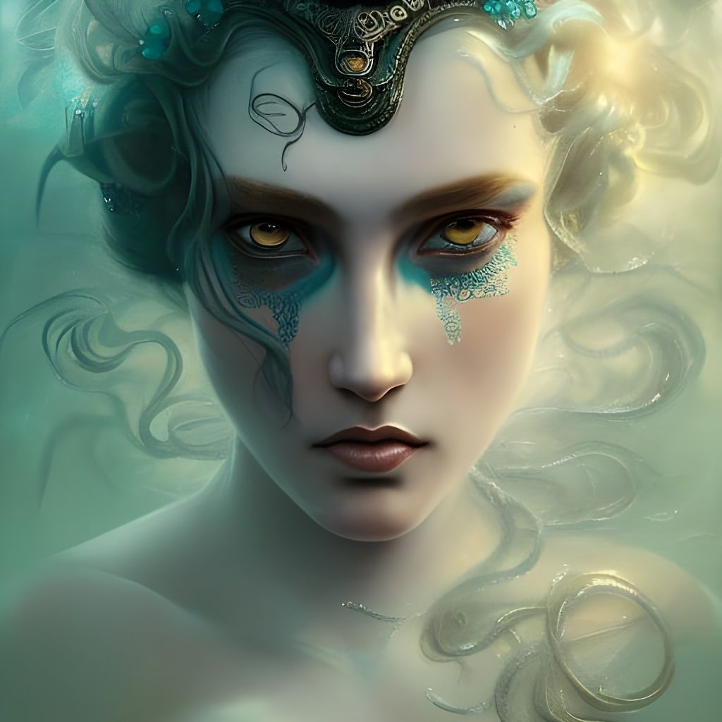 Amphitrite, Queen of the Sea: Hyperdetailed Portrait