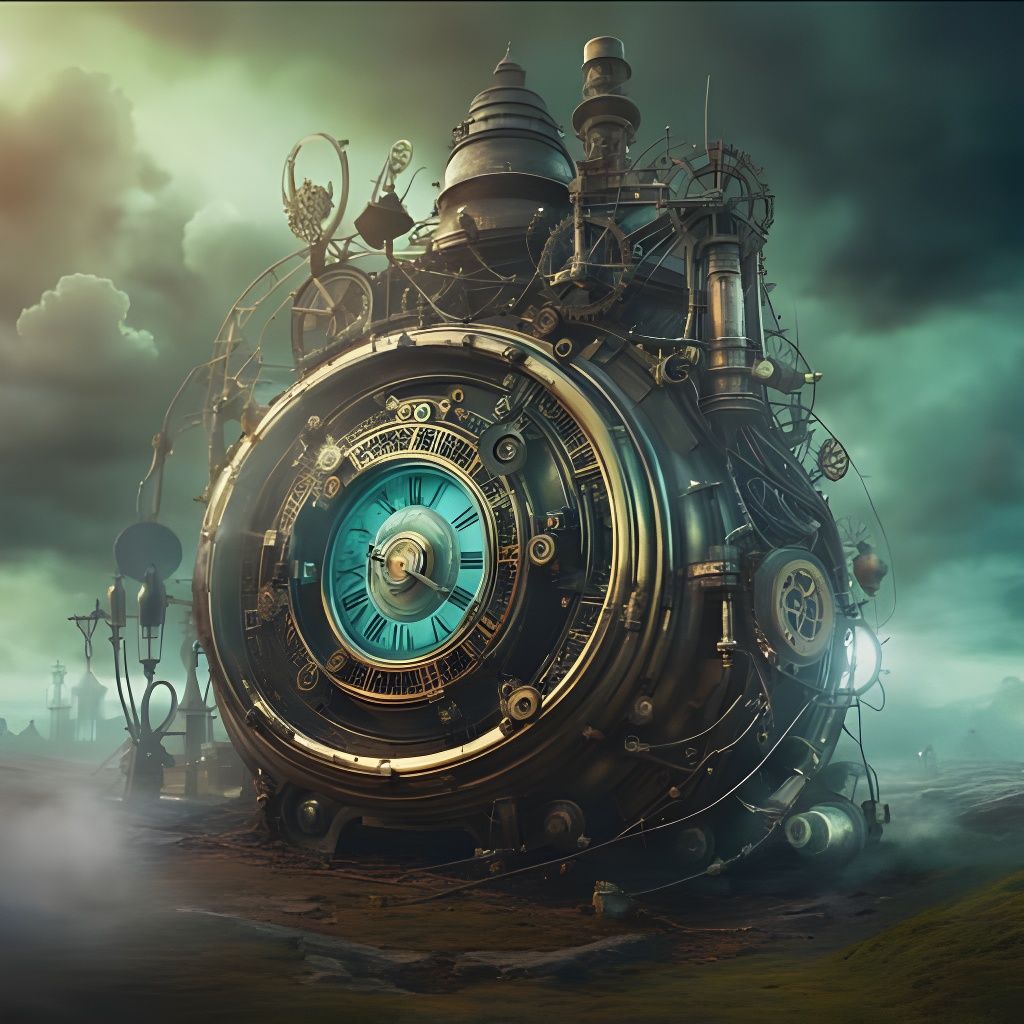 Abstract Time Machine Illustration