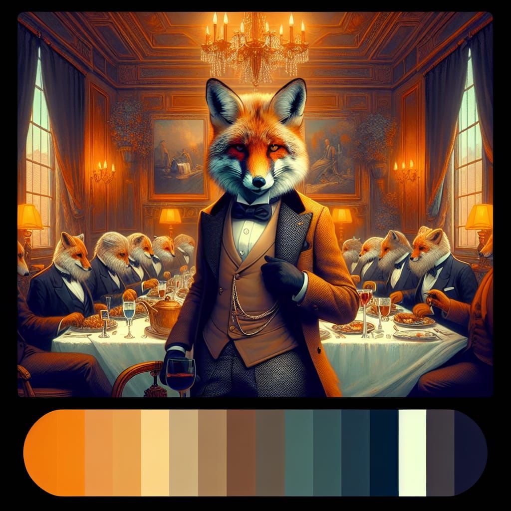 Fox Attends Dinner Party as Matte Painting