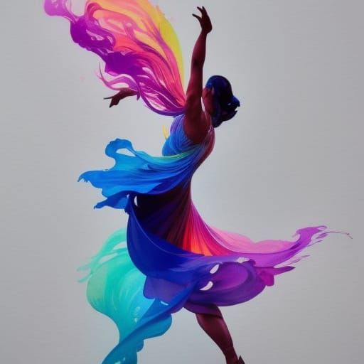 Woman Dancing in Watercolour Art Style
