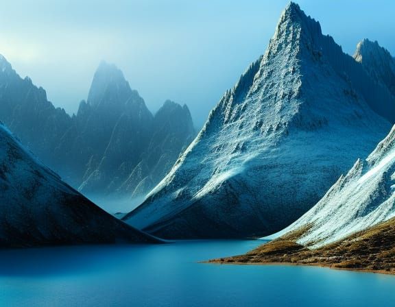Iced Peaks: A Cinematic Mountain Landscape