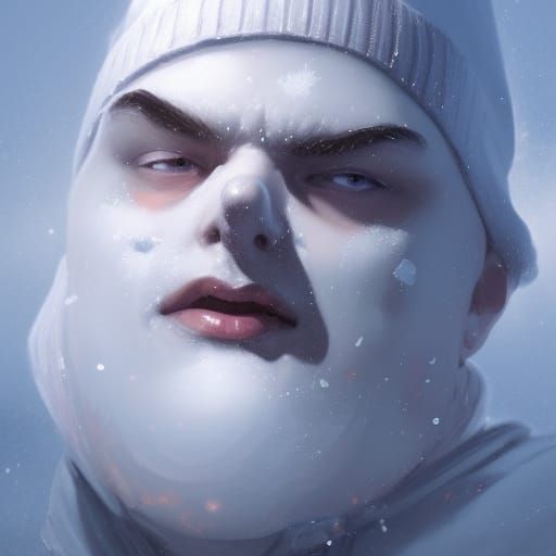 Frosty the Snowman Portrait in Detailed Digital Art