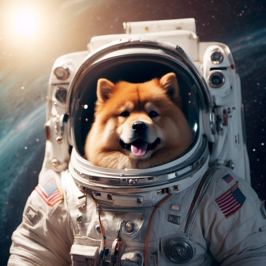 Chow Chow Astronaut on the Moon