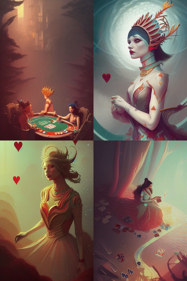 Detailed Queen of Hearts Card: Artgerm Style