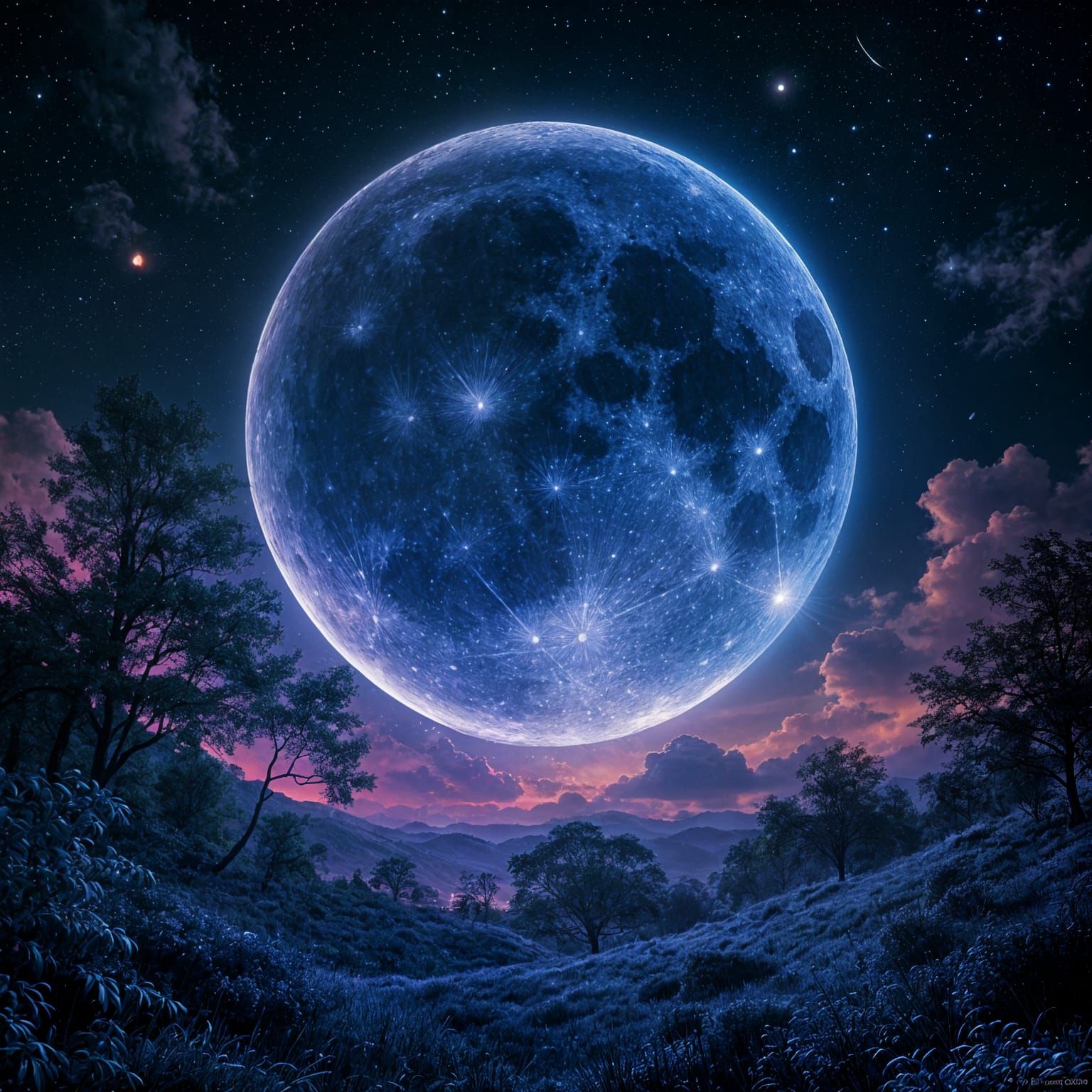 Coal Moon Illuminates Earth in Blacklight