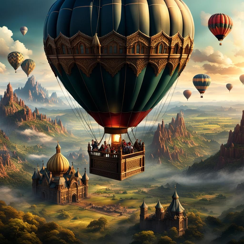 Cinematic Hot Air Balloon Digital Matte Painting