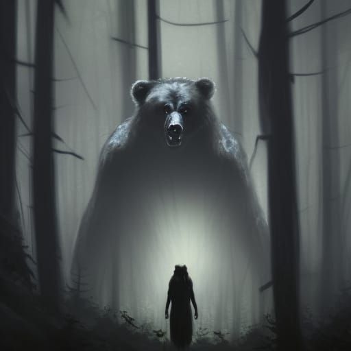 Gothic Noir Portrait of a Demonic Werebear