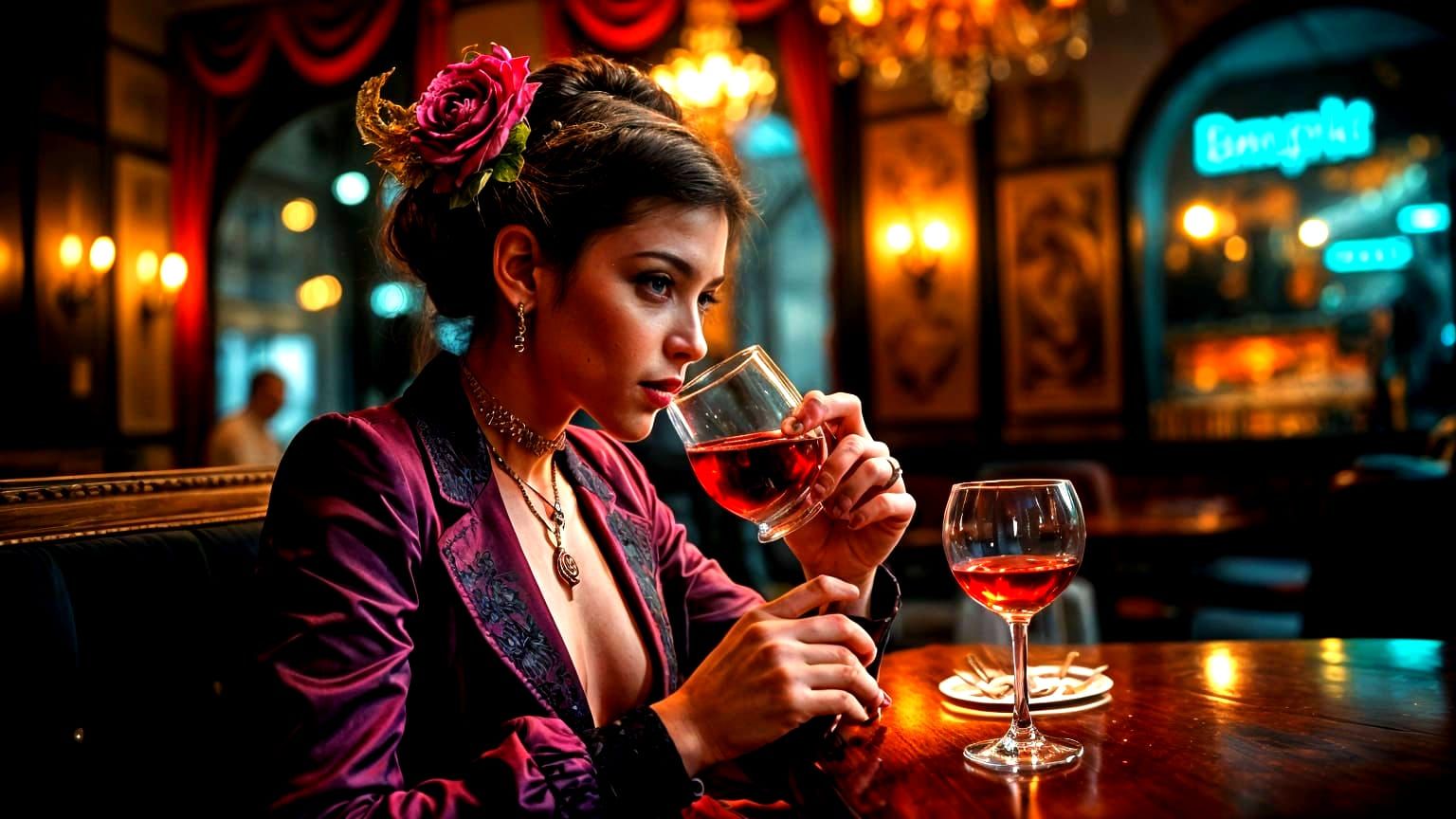 Ethereal Vampire Sips Blood in Haute Couture Setting