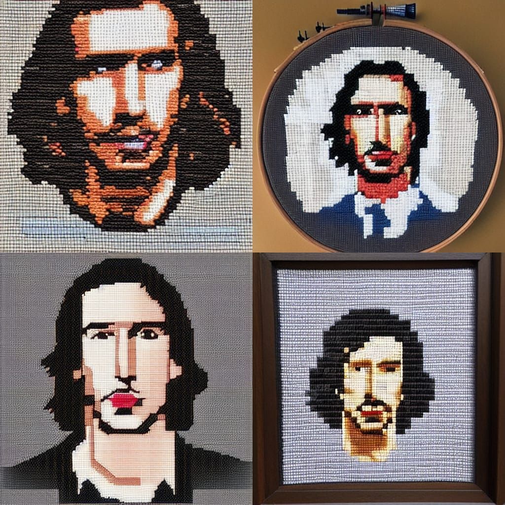 Cross-Stitch Portrait of Adam Driver