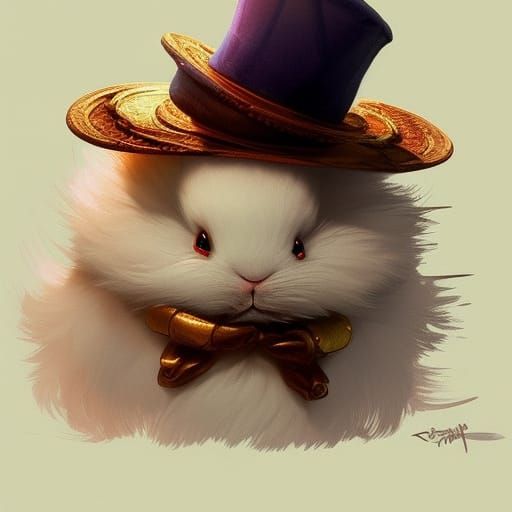 Rabbit in Magician's Hat: 8k Resolution Concept Art