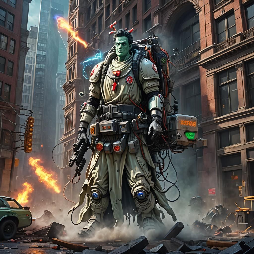 Ms. Liberty as Ghostbuster: Detailed Matte Painting