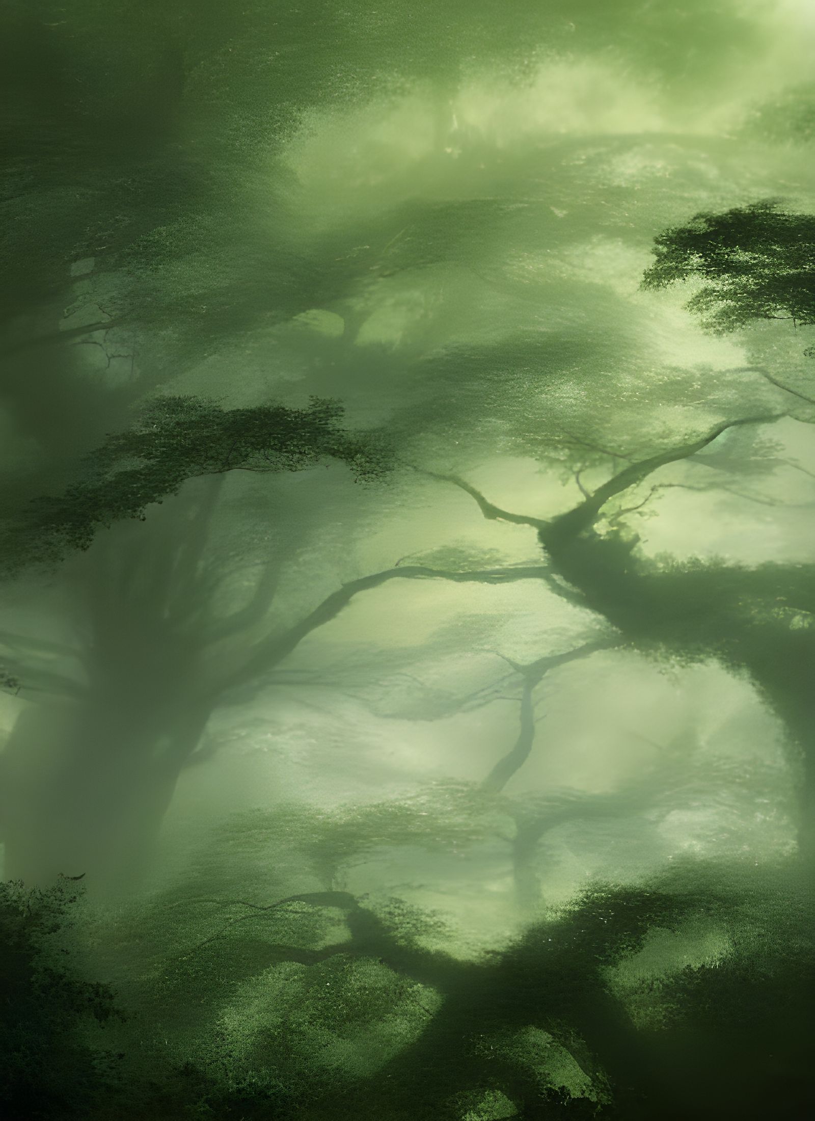 Lush Garden Scene with Large Non-Human Being