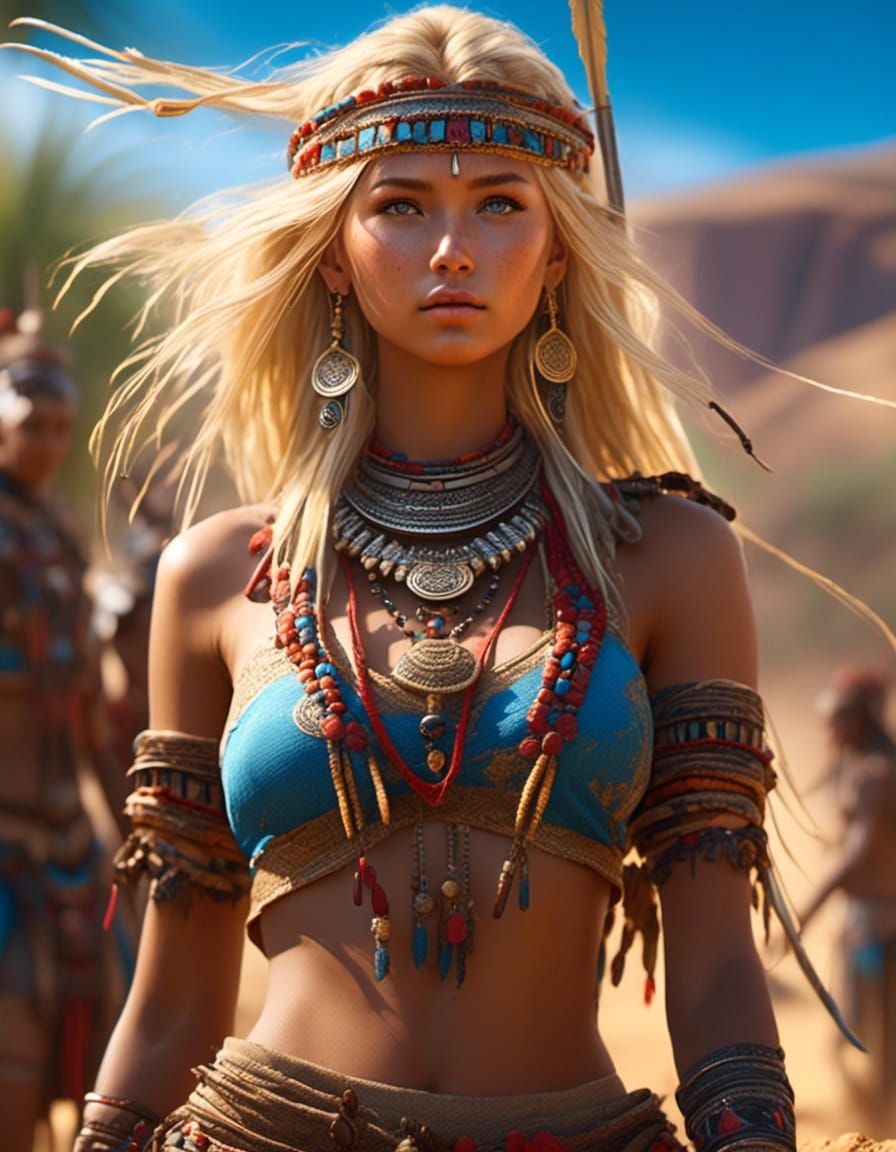 blonde tribal girl