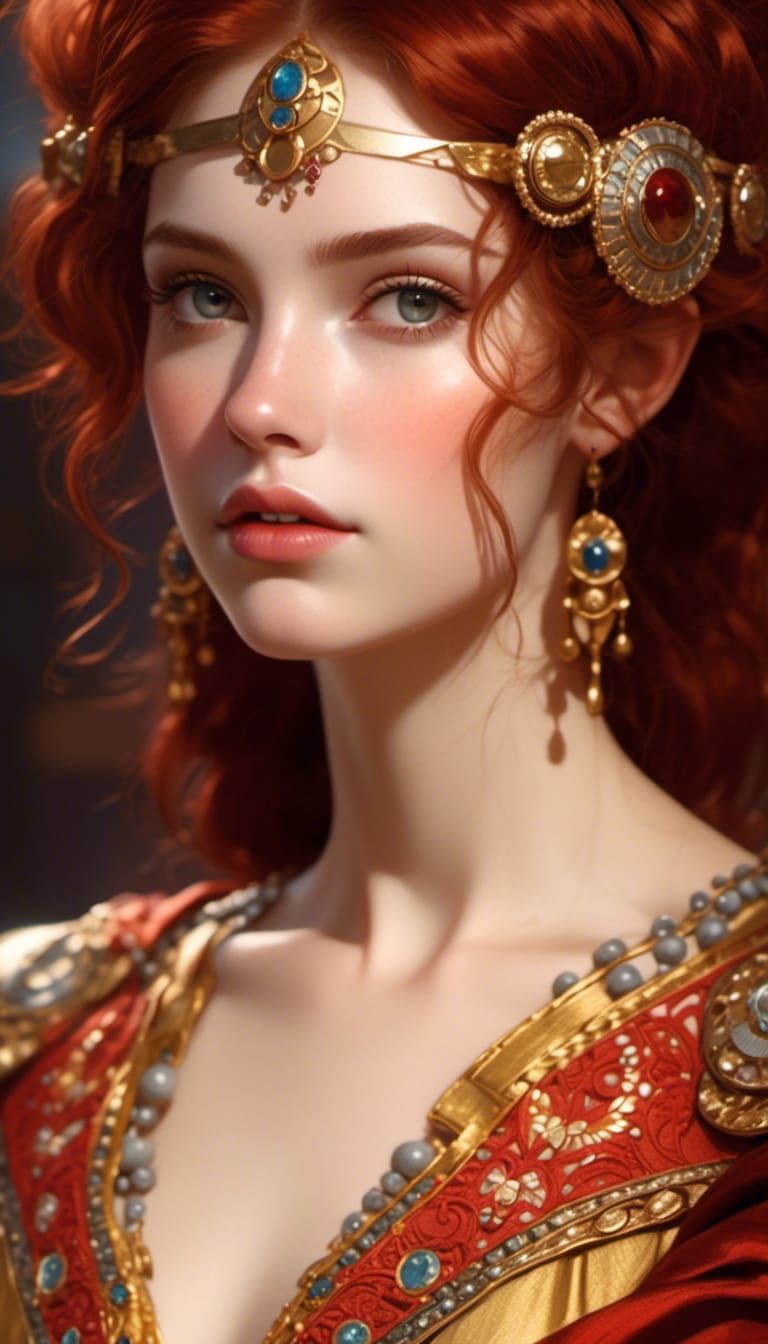 Jedi Lady Portrait in Rococo Style