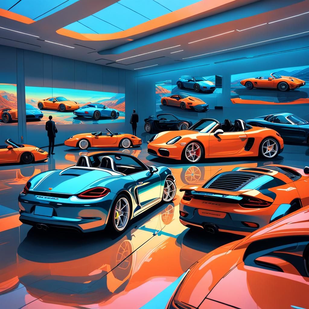 Luxurious Exotic Car Showcase in a Futuristic Museum Concept