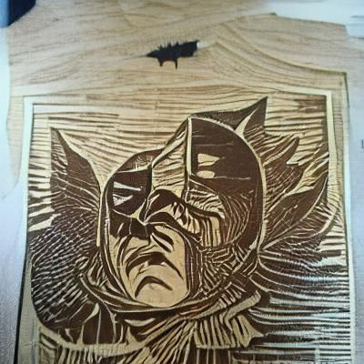Batman woodcut