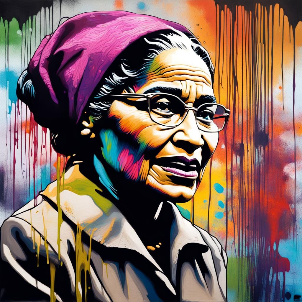 Rosa Parks Graffiti Art Portrait
