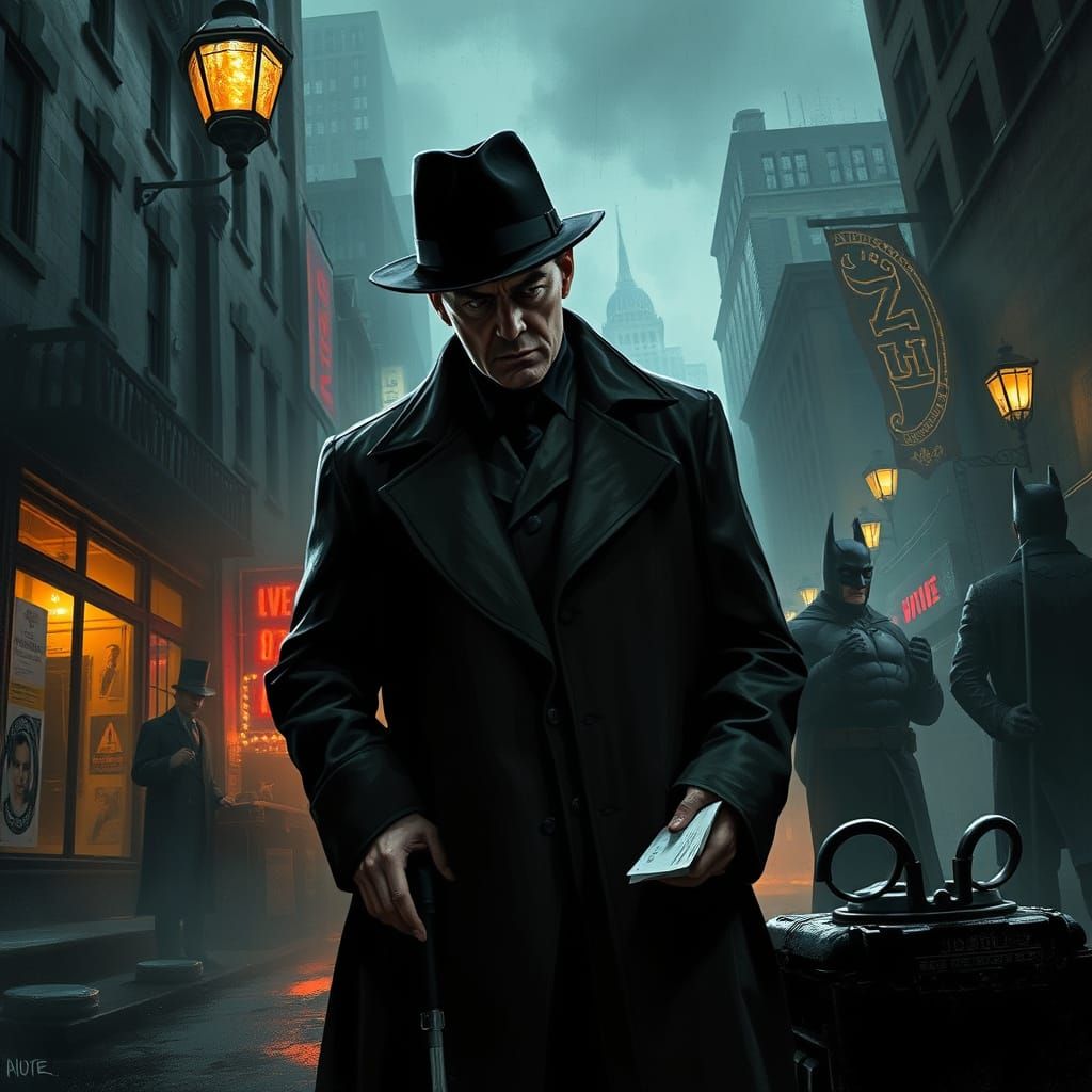 Gotham Crime Scene: Commissioner Gordon in Noir Style