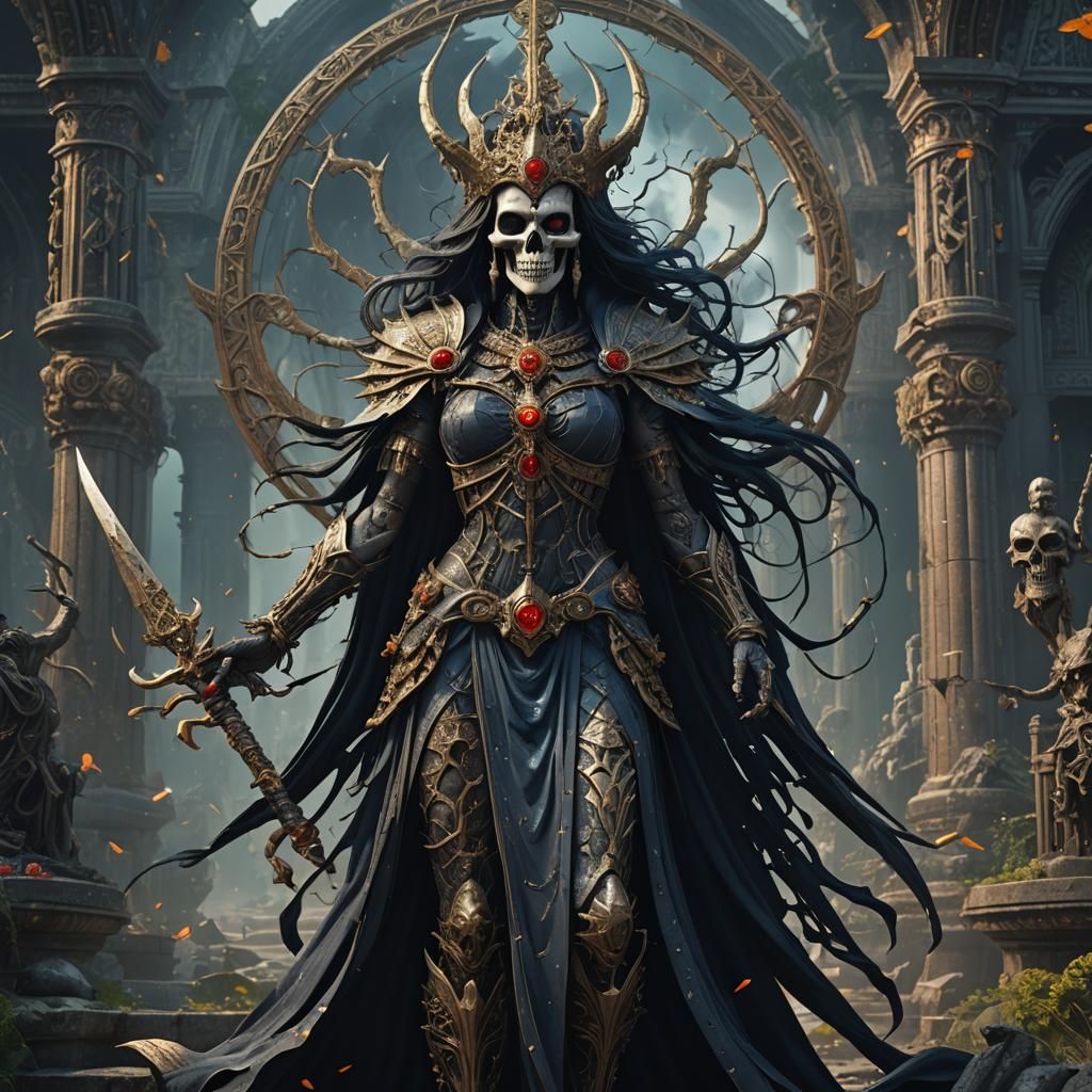 Goddess of Death: Detailed Matte Painting Concept Art