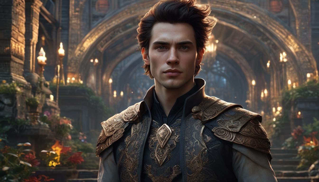 Masculine Portrait in High Fantasy, Unreal Engine 5 Style