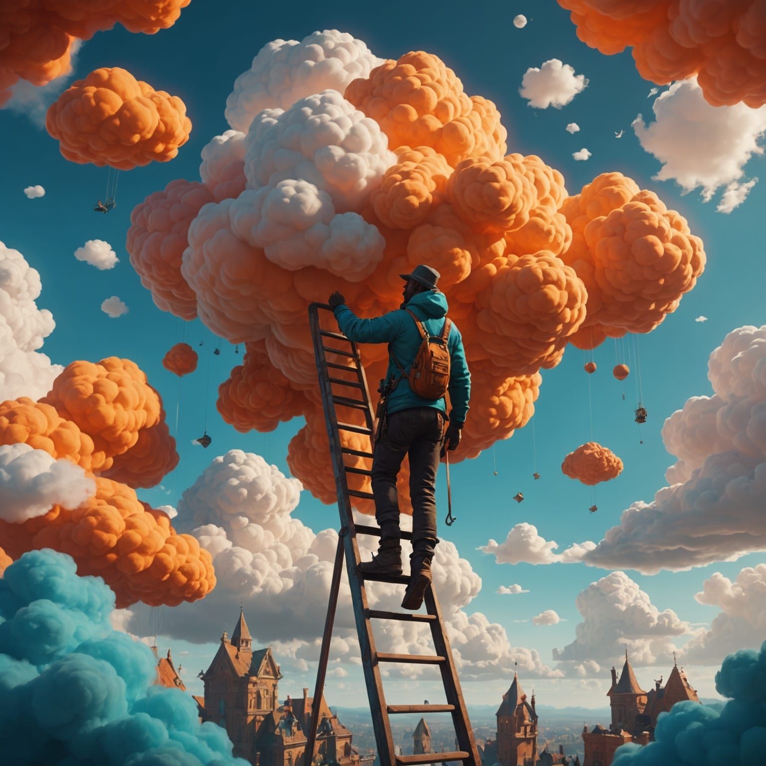 Surreal Cloud Sculptor Transforms Sky into Vibrant Animals