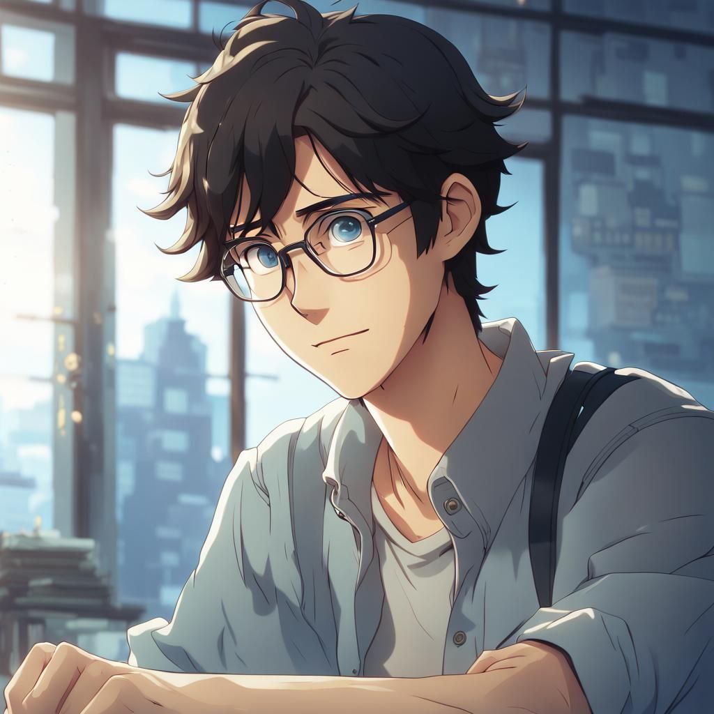 Anime Style Portrait of a Young Mathematician
