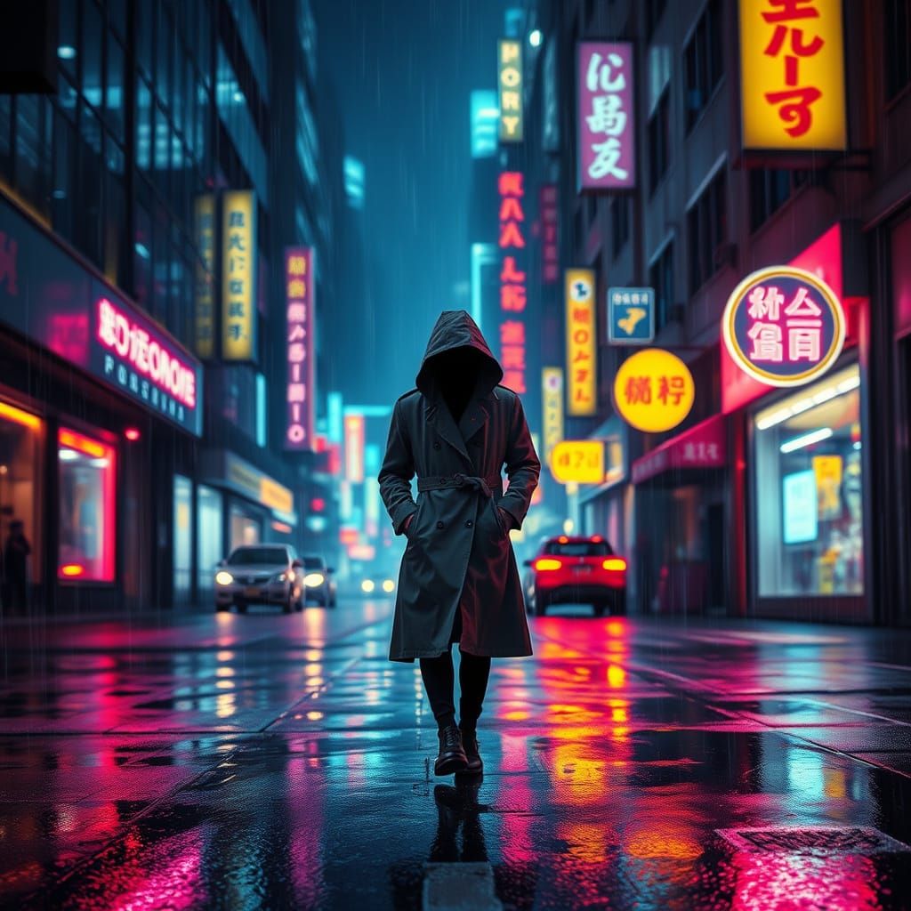 Cyberpunk Cityscape at Night: Airbrush Art