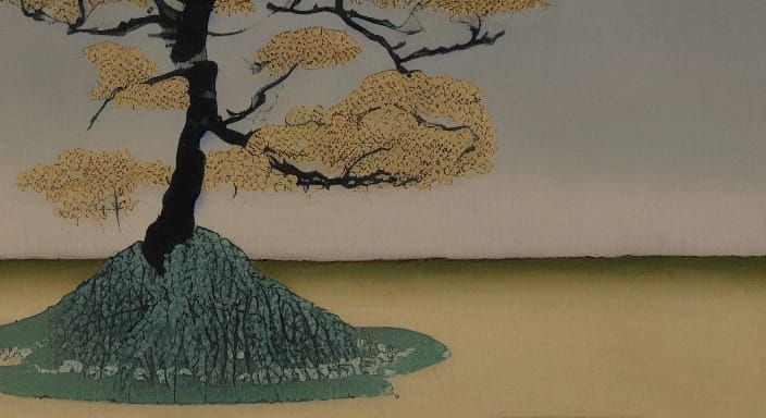 Miniature Bonsai Tree in Serene, Ethereal Light