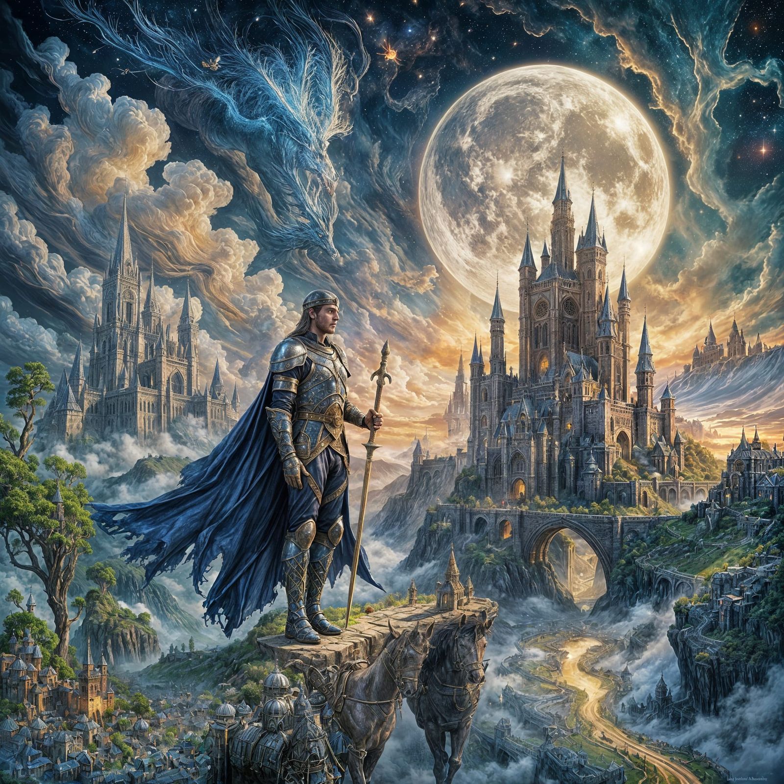 Regal Knight in Ancient Magic Realm