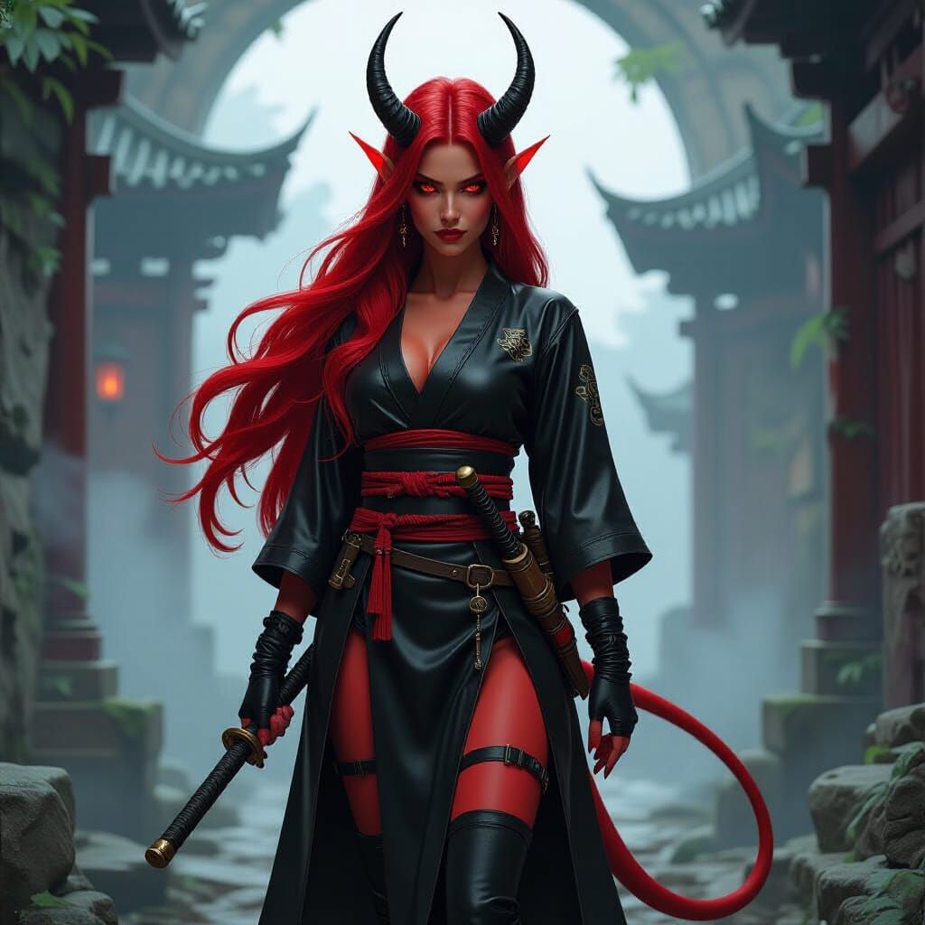 Tiefling Alchemist in Arcane Ruins