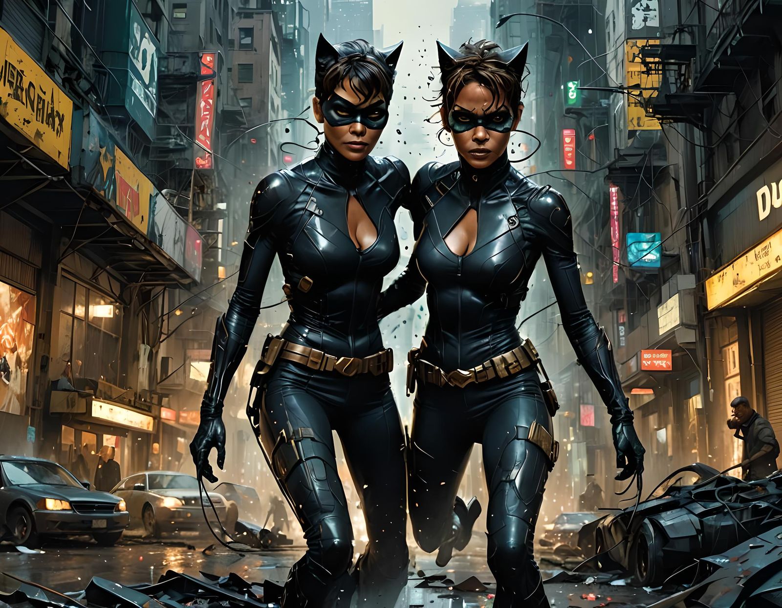 Hyperdetailed Catwoman Matte Painting